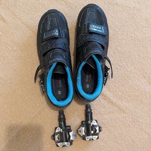 Shimano MTB cycling shoes + cleats + pedals
